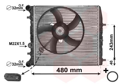 VAN WEZEL Радиатор, охлаждение двигателя 76002013